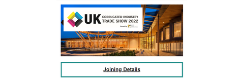 UK Corrugated Industry Trade Show - Joining Details for Delegates